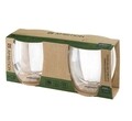 Set 2 cani termorezistente Doble, Ambition, 250 ml, sticla temperata, transparent
