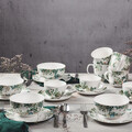 Set cafea 12 piese Greenery, Ambition, 220 ml, portelan, verde