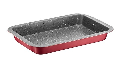 Tava de copt Cherry, Ambition, 37x25 cm, otel carbon, rosu
