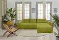 Venice Kihúzható sarokkanapé, 287x169x96 cm, tárolóládával, zöld
