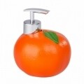 Dozator sapun Orange, Wenko, 11 x 12 cm, polirasina/ABS, portocaliu