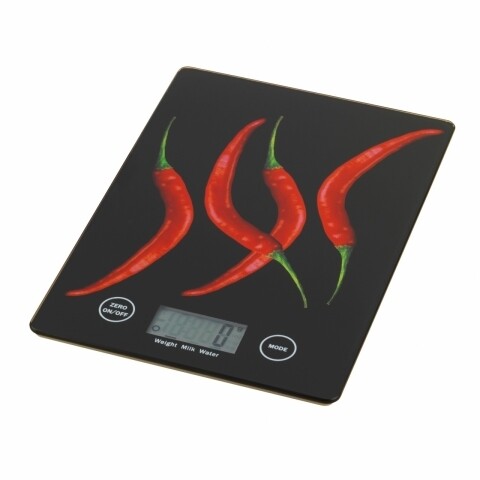 Cafe Pepper digitális konyhamérleg, 14 x 19,5 x 1,2 cm, hőálló üveg, bézs