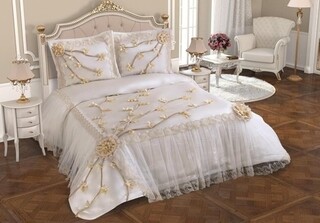 270x270 cm, Alb/Crem, Lux Cream Petal