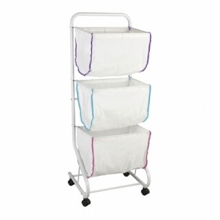 Carucior pentru rufe cu 3 compartimente Escala, Wenko, 90 l