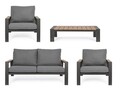 Set mobilier pentru gradina / terasa 4 piese, Einar, Bizzotto, carbune