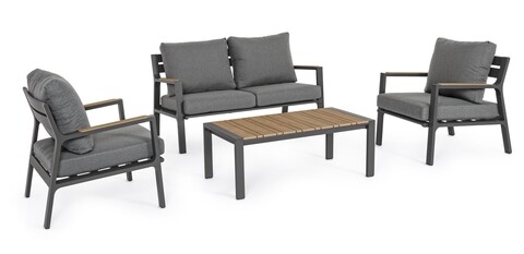 Set mobilier pentru gradina / terasa 4 piese, Ernst, Bizzotto, carbune