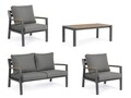 Set mobilier pentru gradina / terasa 4 piese, Ernst, Bizzotto, carbune