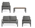 Set mobilier pentru gradina / terasa 4 piese, Ernst, Bizzotto, carbune