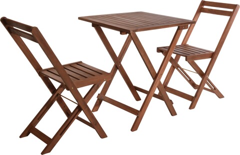 Set mobilier de gradina F1, 3 piese, lemn de acacia, maro