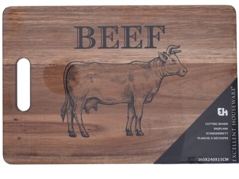 Tocator Beef, 36x24 cm, lemn de acacia