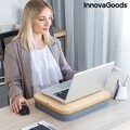 Masa portabila pentru laptop cu spatiu de depozitare Larage InnovaGoods, 33x40.5 cm