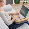 Masa portabila pentru laptop cu spatiu de depozitare Larage InnovaGoods, 33x40.5 cm