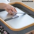 Masa portabila pentru laptop cu spatiu de depozitare Larage InnovaGoods, 33x40.5 cm