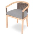 Set mobilier pentru gradina/terasa, 6 scaune si masa, SALSA,  lemn de teak, natur/gri