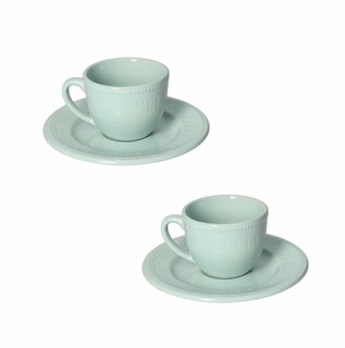 Tiffany Zöld, 2 db Csésze kistányérral
