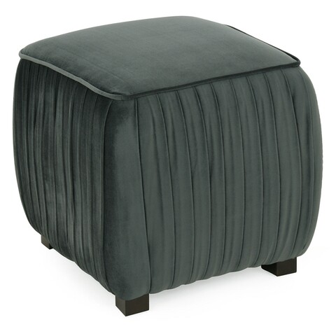 Taburet, Pliche, L.45 l.45 H.47, lemn/stofa, verde