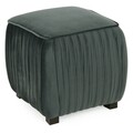 Taburet, Pliche, L.45 l.45 H.47, lemn/stofa, verde