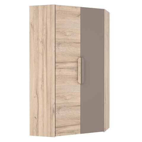 Dulap cu 2 usi de colt, Enrique, L.103 l.103 H.198, pal, stejar/gri