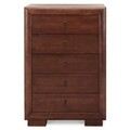 Comoda cu 5 sertare, Luvru, L.90 l.50 H.130, mdf/pal furniruit, maro