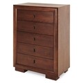 Comoda cu 5 sertare, Luvru, L.90 l.50 H.130, mdf/pal furniruit, maro