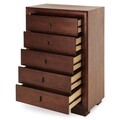 Comoda cu 5 sertare, Luvru, L.90 l.50 H.130, mdf/pal furniruit, maro