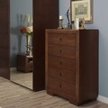 Comoda cu 5 sertare, Luvru, L.90 l.50 H.130, mdf/pal furniruit, maro