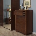Comoda cu 5 sertare, Luvru, L.90 l.50 H.130, mdf/pal furniruit, maro