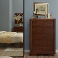 Comoda cu 5 sertare, Luvru, L.90 l.50 H.130, mdf/pal furniruit, maro