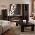 Comoda TV cu 2 sertare, Chic, L.160 l.50 H.67, mdf/pal/furnir de mesteacan, wenge
