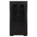 Vitrina cu 2 usi si 4 sertare, Chic, L.100 l.50 H.200, mdf/pal/furnir de mesteacan, wenge