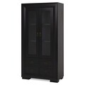 Vitrina cu 2 usi si 4 sertare, Chic, L.100 l.50 H.200, mdf/pal/furnir de mesteacan, wenge