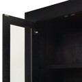 Vitrina cu 2 usi si 4 sertare, Chic, L.100 l.50 H.200, mdf/pal/furnir de mesteacan, wenge