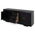 Bufet cu 4 usi si 3 sertare, Chic, L.200 l.50 H.83, mdf/pal/furnir de mesteacan, wenge