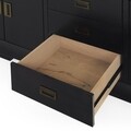 Bufet cu 4 usi si 3 sertare, Chic, L.200 l.50 H.83, mdf/pal/furnir de mesteacan, wenge
