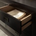 Bufet cu 4 usi si 3 sertare, Chic, L.200 l.50 H.83, mdf/pal/furnir de mesteacan, wenge