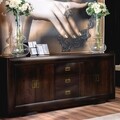 Bufet cu 4 usi si 3 sertare, Chic, L.200 l.50 H.83, mdf/pal/furnir de mesteacan, wenge