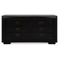 Comoda cu 6 sertare, Chic, L.160 l.45 H.85, mdf/pal/furnir de mesteacan, wenge