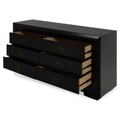 Comoda cu 6 sertare, Chic, L.160 l.45 H.85, mdf/pal/furnir de mesteacan, wenge