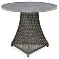 Masa rotunda, Outside In, H.76 D.92, metal/piatra, gri