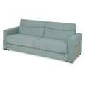 Canapea extensibila cu 3 locuri si lada, Madi, L.224 l.94 H.90, stofa, menta