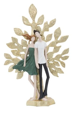 Decoratiune Couple Life Tree, Mauro Ferretti, 35x13x52 cm, polirasina, multicolor