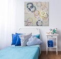 Tablou decorativ Floating Circles -B, Mauro Ferretti, 80x80 cm, canvas pictat manual