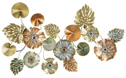 Decoratiune de perete Leaf, Mauro Ferretti, 117x74 cm, fier, multicolor