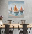 Tablou decorativ Sidney -B, Mauro Ferretti, 80x80 cm, canvas pictat manual, multicolor