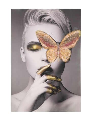 Tablou decorativ Butterfly -B, Mauro Ferretti, 80x120 cm, canvas, multicolor