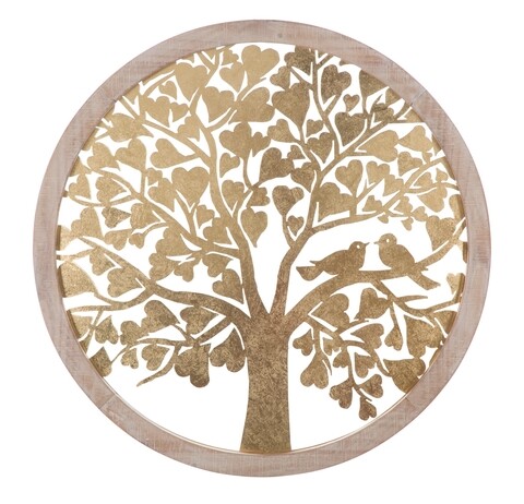 Decoratiune de perete Gold Tree, Mauro Ferretti, 80x80 cm, fier, auriu
