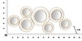 Decoratiune de perete Mirrors Gold, Mauro Ferretti, 124.5x53.5 cm, fier, auriu