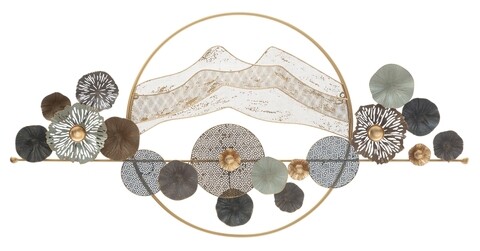 Decoratiune de perete Montain Circle, Mauro Ferretti, 139x69.5 cm, fier, multicolor