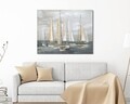 Tablou decorativ Gold Boat, Mauro Ferretti, 100x80 cm, canvas pictat manual, multicolor