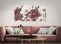 Tablou decorativ Red Flowy -A, Mauro Ferretti, 120x60 cm, canvas pictat manual, multicolor
